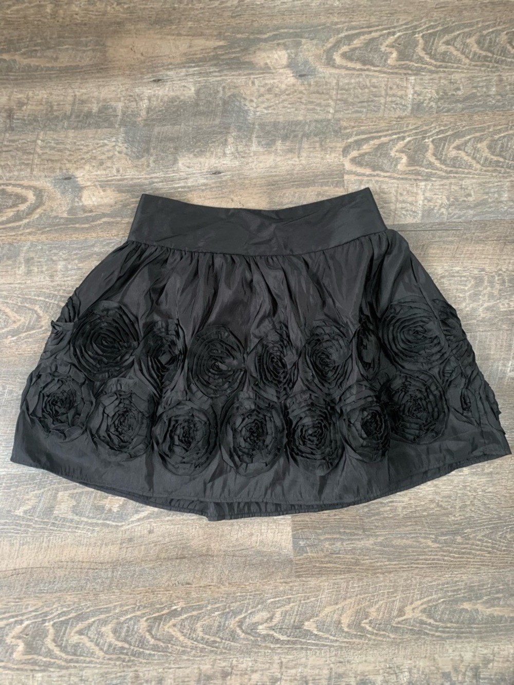 My Michelle Black Rosette-Embellished Circle Skirt